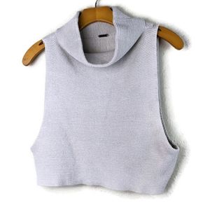 Free People Knit Cowl Neck Sleeveless Cropped Sml